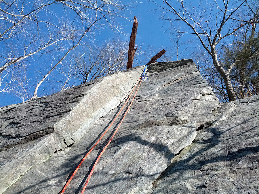 view up the crack we were working on