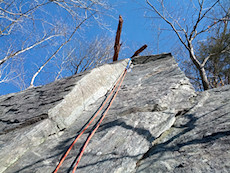 view up the crack we were working on