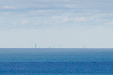 Warren Dunes state park to Chicago, about 53 miles, on a nice clear day