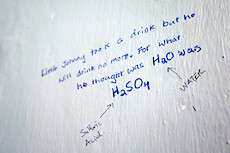 sign in a bathroom on the drive