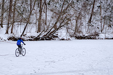 just a dude riding on the Patapsco river down by Daniels