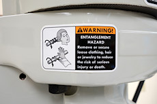 entanglement hazard sign on a nice south bend milling machine