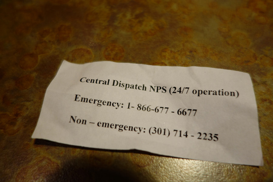 this is the number to call if you get off the rock after the Harper's Ferry ranger station closes at 5pm