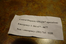 this is the number to call if you get off the rock after the Harper's Ferry ranger station closes at 5pm