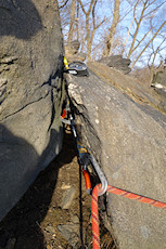 topped out to rig a toprope on an adjacent climb and used the grigri as pro against a swing while leaning over the edge. Maybe okay if the crag is desolate (as it was), but way too many loose rocks to ever consider normally. Sorry Petzl.