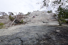 toprope on Anonymous Flake direct. We used two 60M ropes, but a 70M is perfect. Great climb.