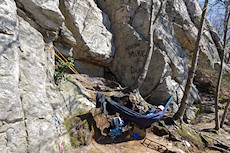 not an ideal spot for a hammock on a busy day, but it was just 5 of us.