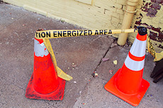 CAUTION ENERGIZED AREA