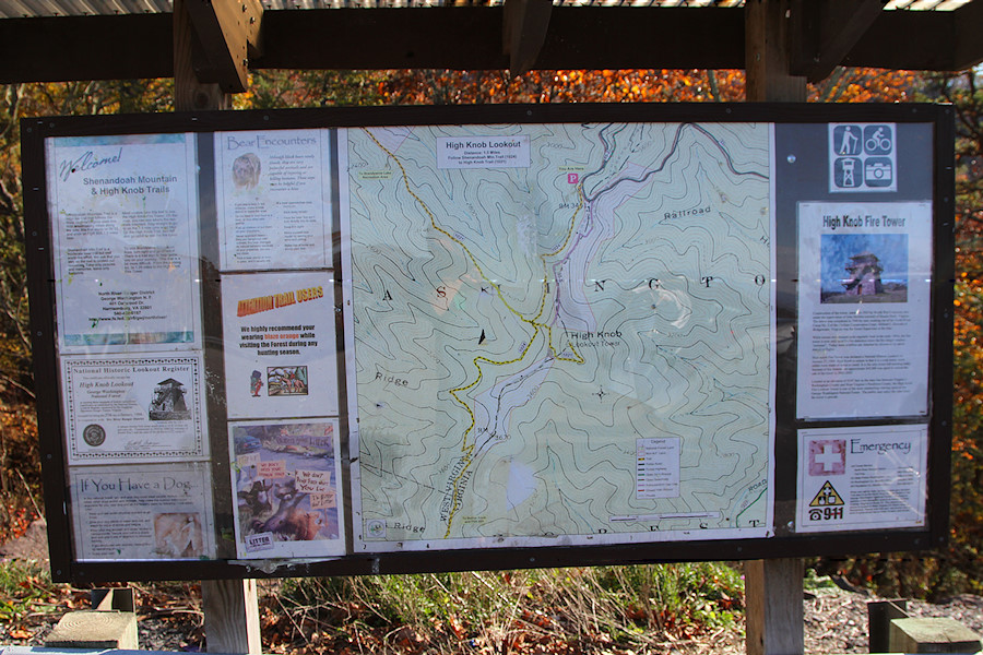 High Knob Lookout trail map - fun looking hike