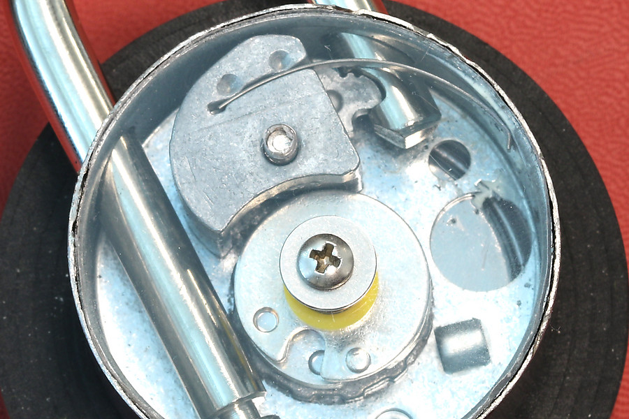 close-up of the locked lock