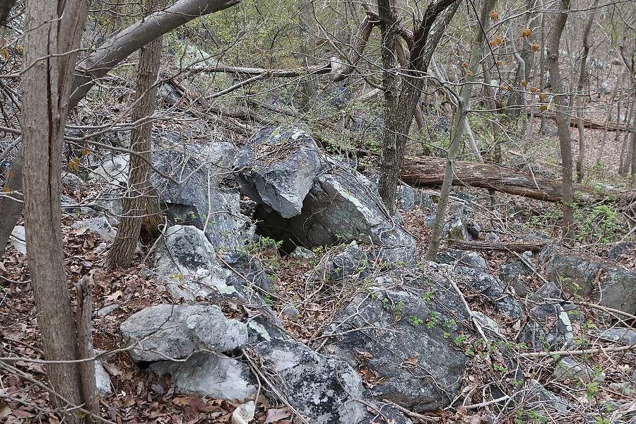 lots of opportunities to get caught in greenbriars or pull an Aron Ralston with the loose boulders