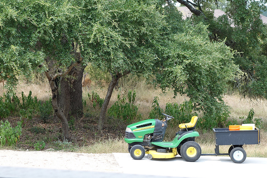 deer and tractor