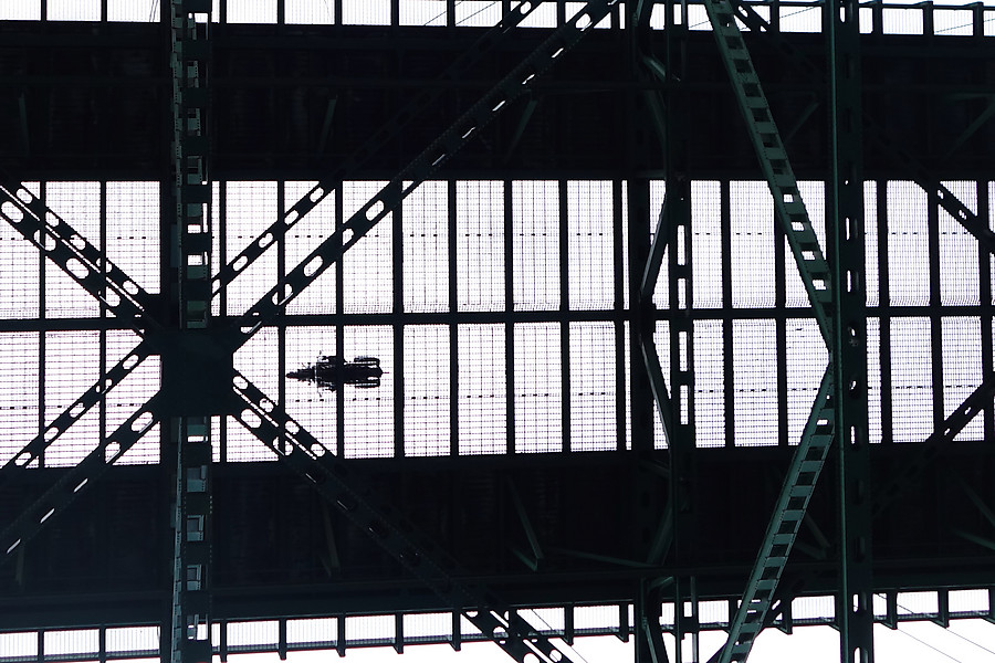 motorocycle on the bridge