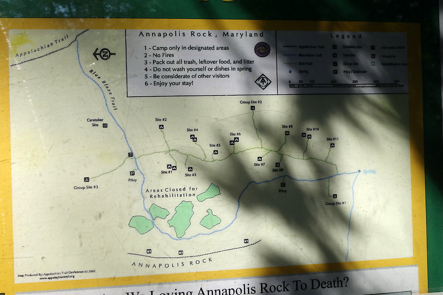 Annapolis Rocks campsite map