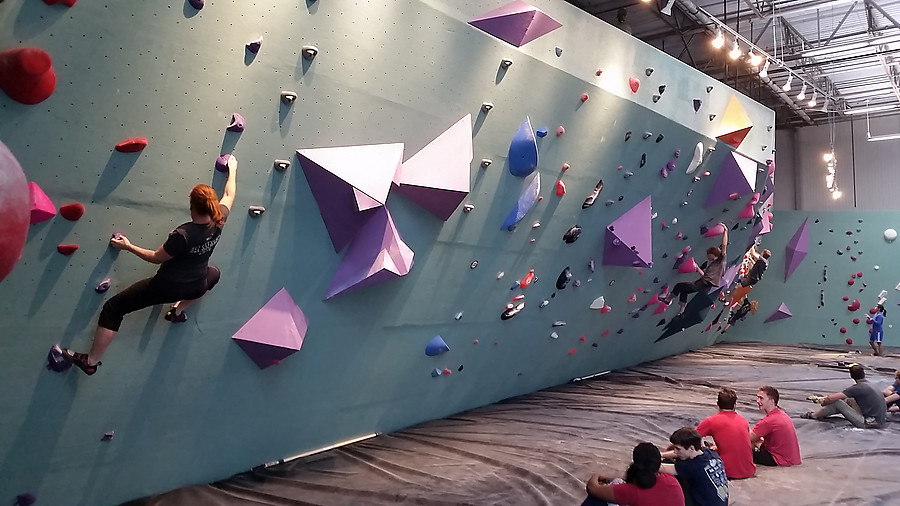 P crushing at Austin Bouldering Project