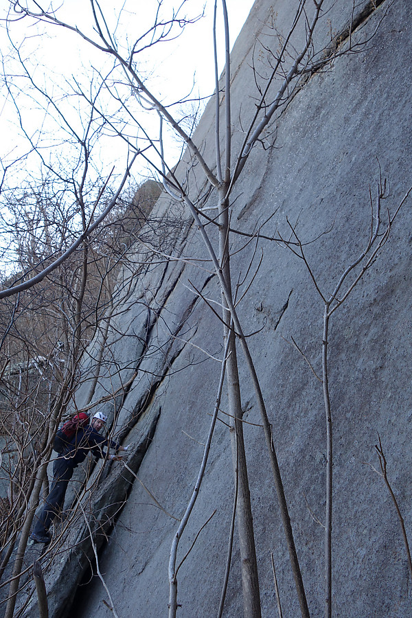 Dave at the base of the super run-out slab lines