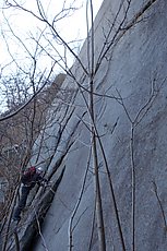 Dave at the base of the super run-out slab lines