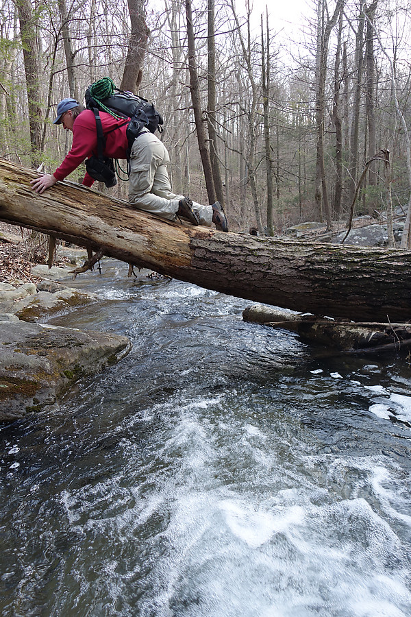 crossing back over Fishing creek