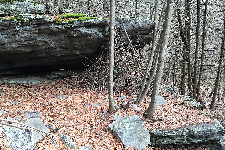 strange shelter constructed on the north end of the cliff bnad