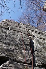 toprope set after leading the crack
