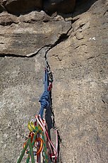 my P2 belay on Madame G's. Top of the route was only 30' further.