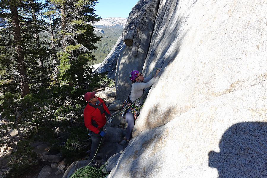 Emily starting up at the Guide Cracks