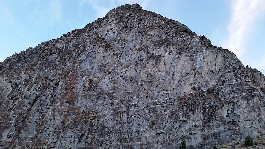 neat wall you pass on the way up to Notch Peak with lots of huecos