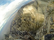 view down over the edge