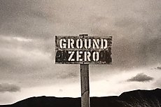 Elliott Erwitt genius - GROUND ZERO painted over a NO SMOKING sign