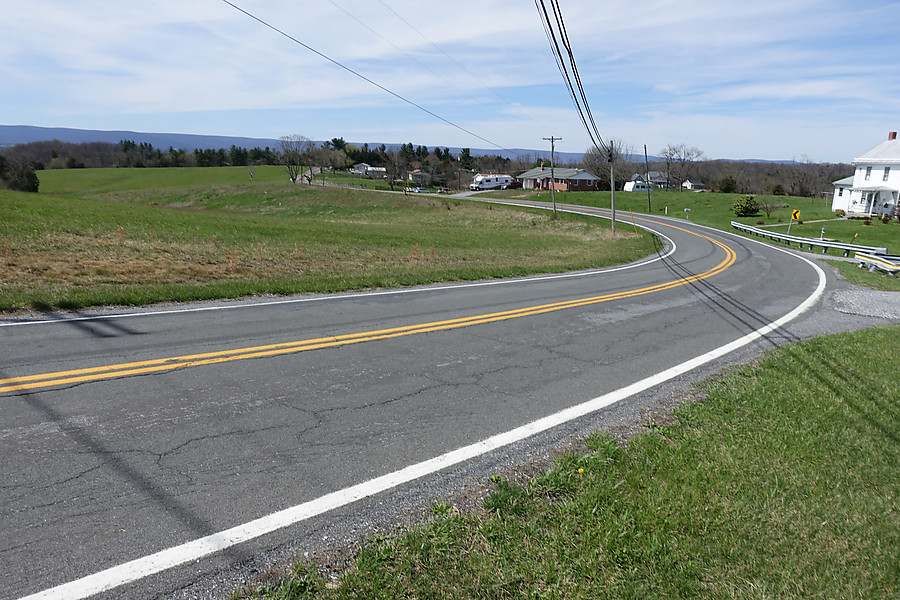 riding downhill into Frederick