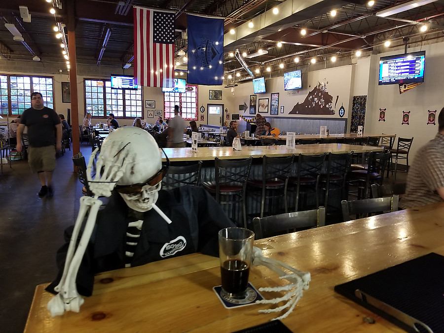 halloween setup at 50/50 taphouse in Winchester