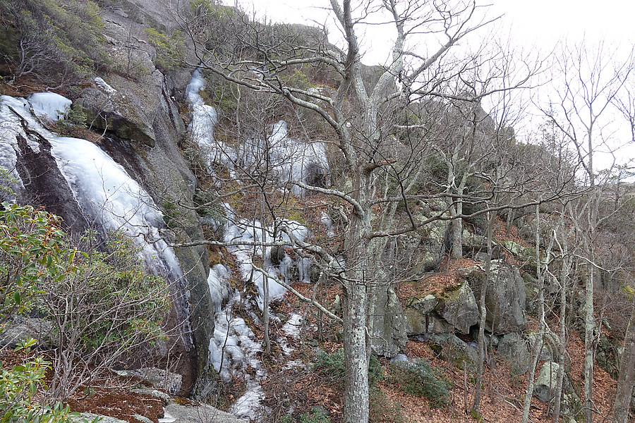 ice as viewed from the top of lower Sunset wall