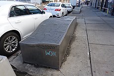 combined subway vent / bench / anti-sleeping bars