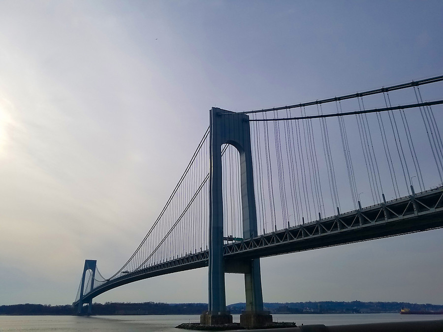 Verrazzano-Narrows Bridge, a $17 toll for westbound travel when this photo was taken. The toll is now $19.