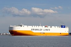 Grimaldi Lines Grande Torino leaving Baltimore for Antwerp 