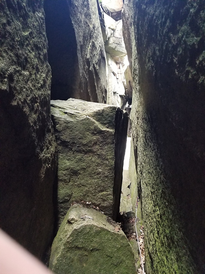 looking toward the far end of the chimney