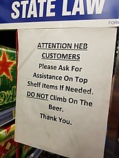 DO NOT Climb on the Beer. Thank You.