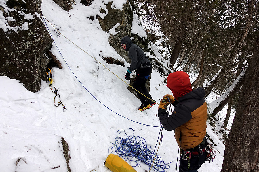 Eli scopes out the climb