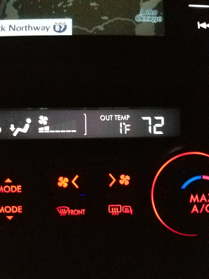 temperature on its way to -10 on the drive