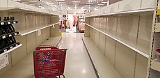 empty shelves at Target