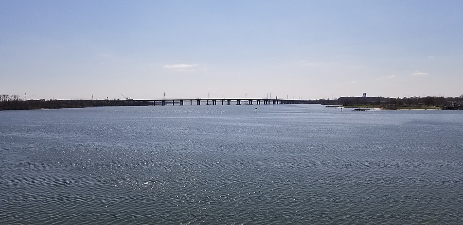 view south from 157/Peninsula Expressway (695 and the Key Brdige are visible)