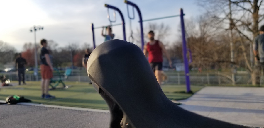 no shortage of users at the outdoor gym