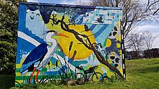 Paige Orpin mural in Belair-Edison