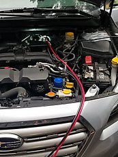2016 Subaru Outback getting some heavy duty wires from the battery for an amateur radio