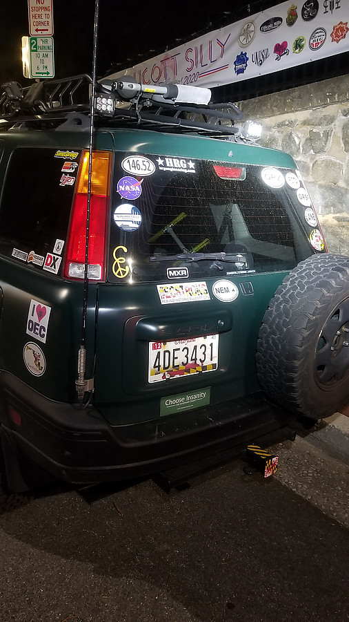 real hams have tape measure foxhunting beams in the back of their vehicles (I have almost exactly the same antenna at home!)