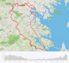 119 miles (191 km) and 6864 feet of elevation gain; ~21 miles were singletrack