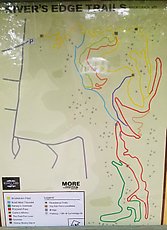 River's Edge trails map - it's a tight system but easy to figure out after a few minutes playing around. Recommend Smoketown (yellow) to {Carlos, Too Fast for Love} then Road Most Traveled (blue) back up.