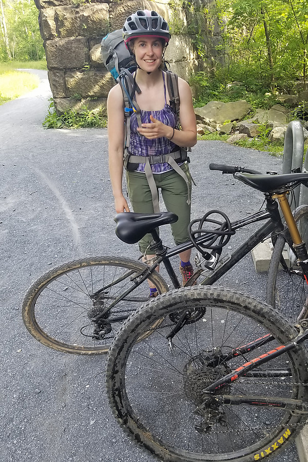 getting psyched for 30 minutes of riding with a pack