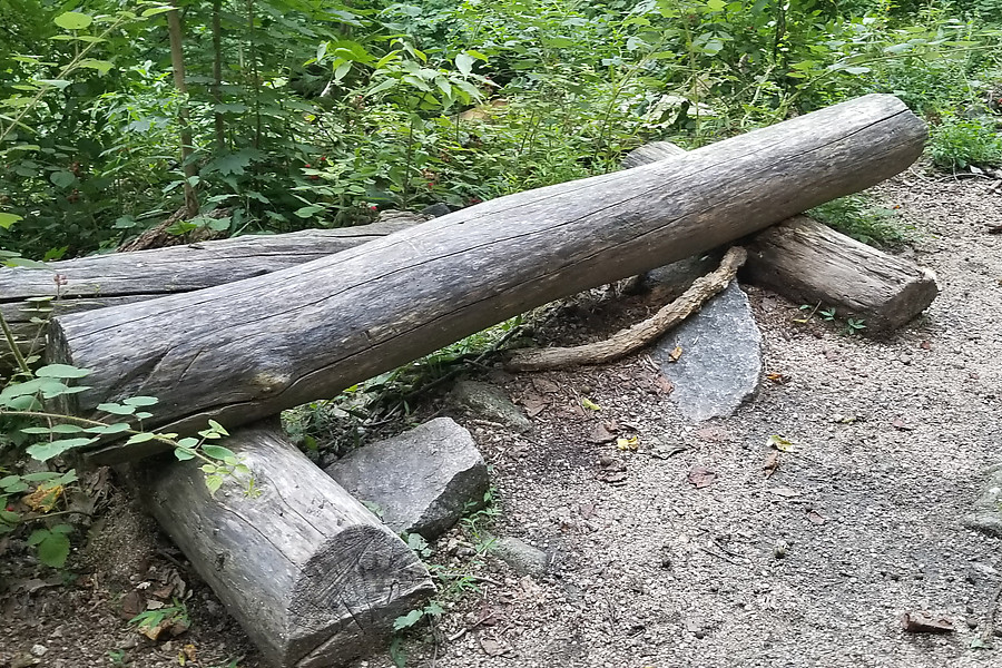 park employees made this bench in Nov 2016 while clearing dangerous deadfall from the cliff and it's still being used