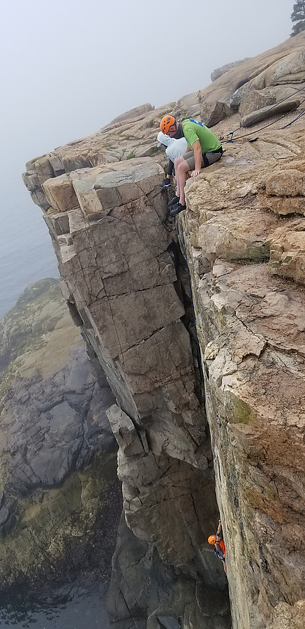 climbers on Otter Cliffs